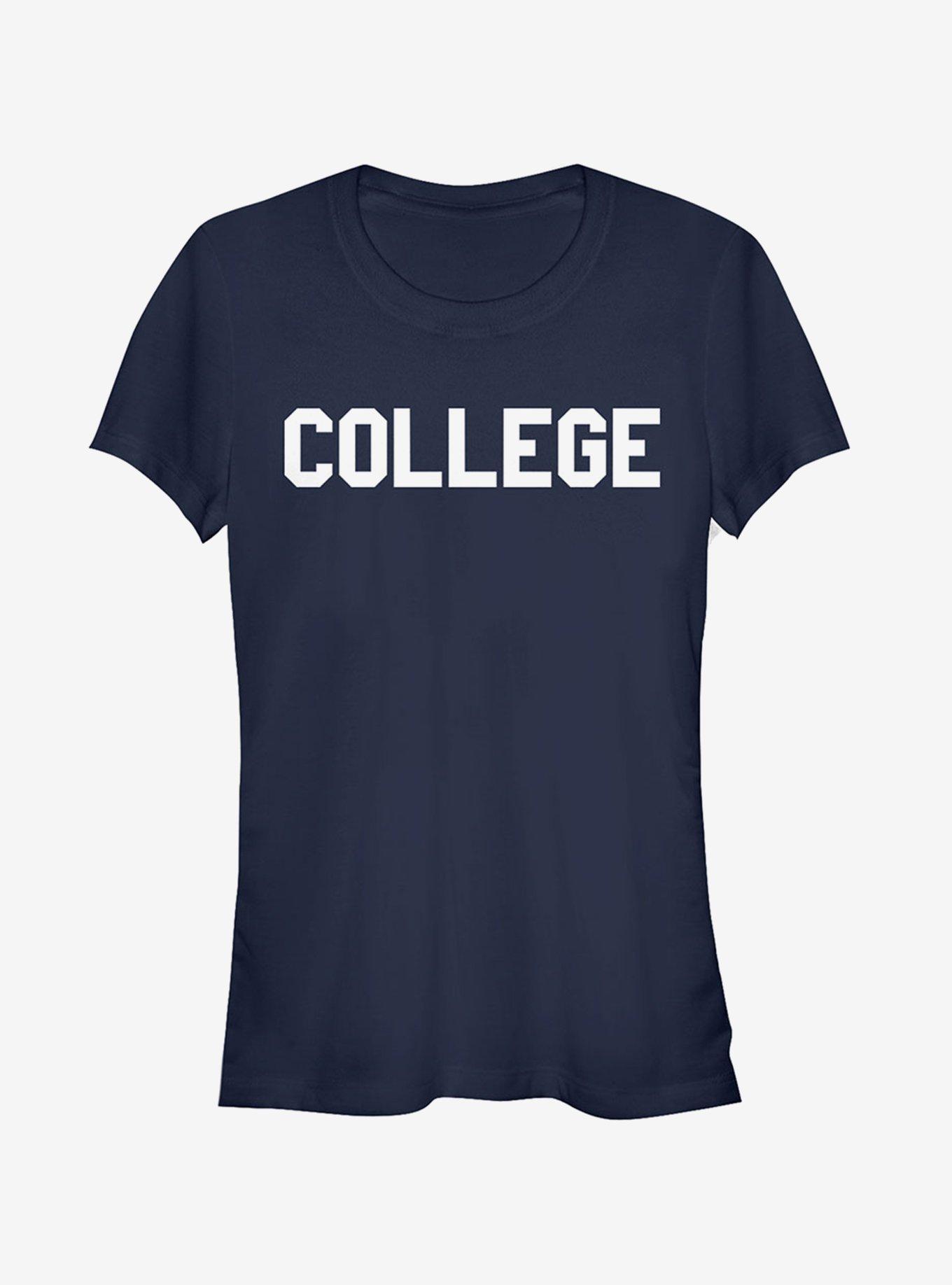 College Text Girls T-Shirt, NAVY, hi-res