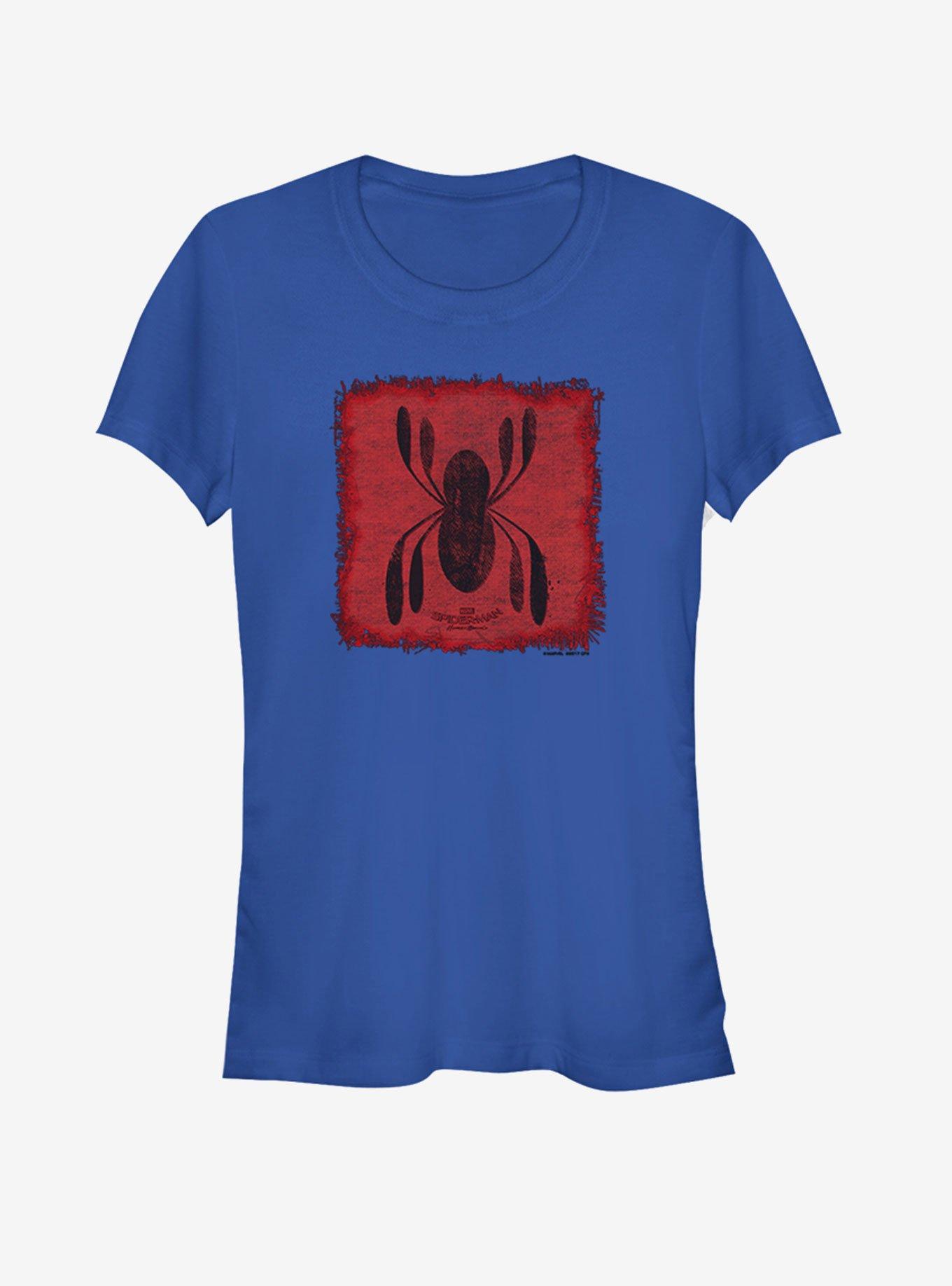 Marvel Spider-Man Homecoming Logo Patch Girls T-Shirt, ROYAL, hi-res