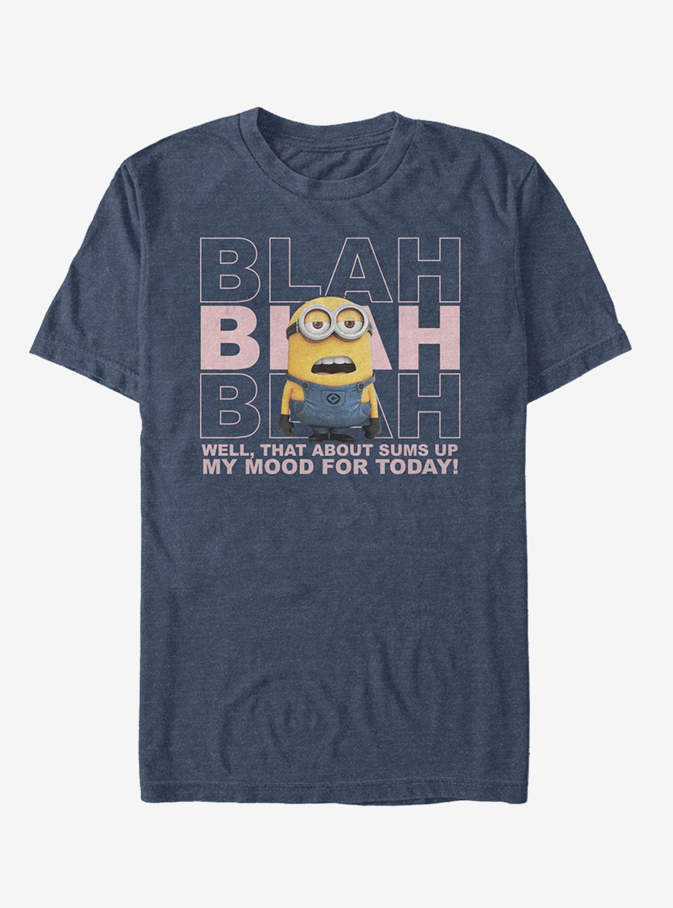 Minion Blah Mood T-Shirt, NAVY HTR, hi-res