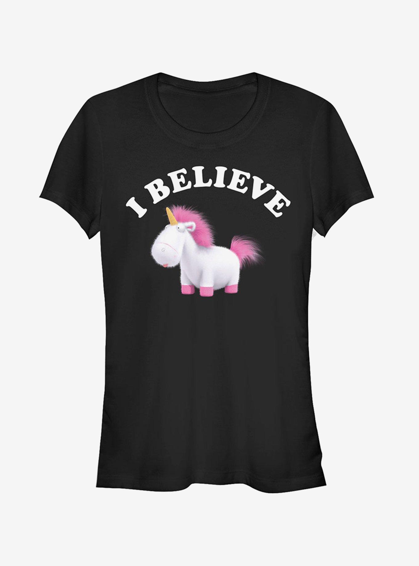 Despicable Me I Believe Unicorns Girls T-Shirt, BLACK, hi-res