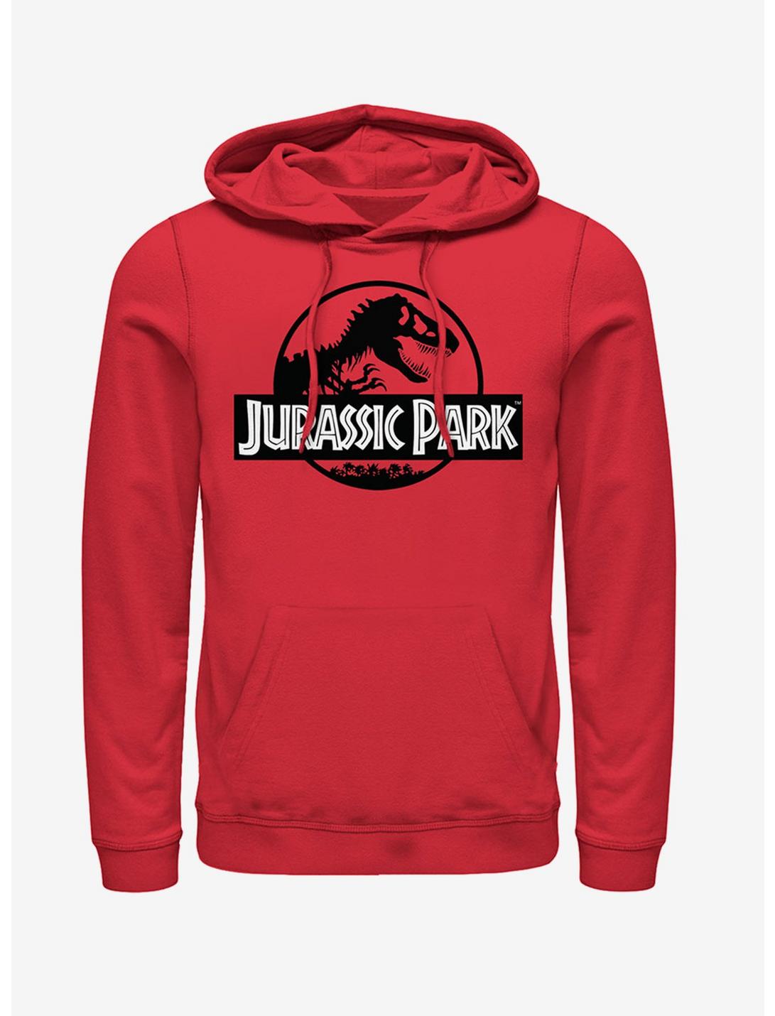 Black and White Logo Hoodie, RED, hi-res