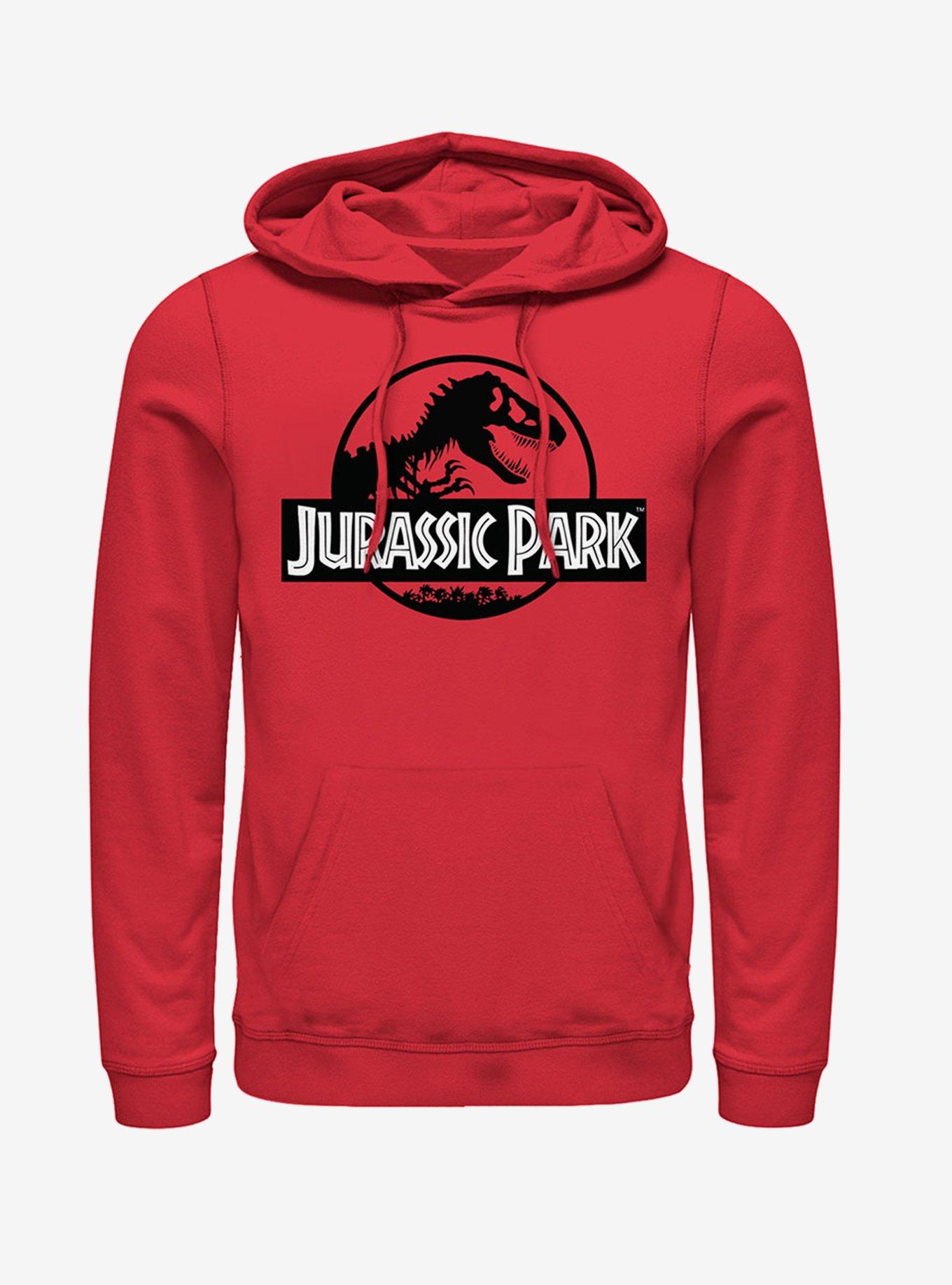 Black and White Logo Hoodie, RED, hi-res