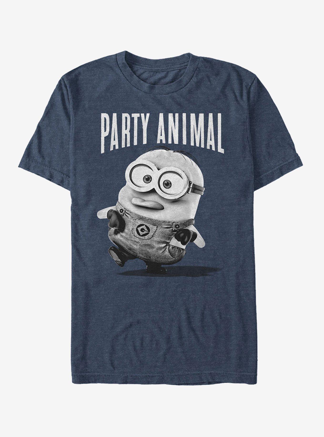 Minion Party Animal T-Shirt, NAVY HTR, hi-res