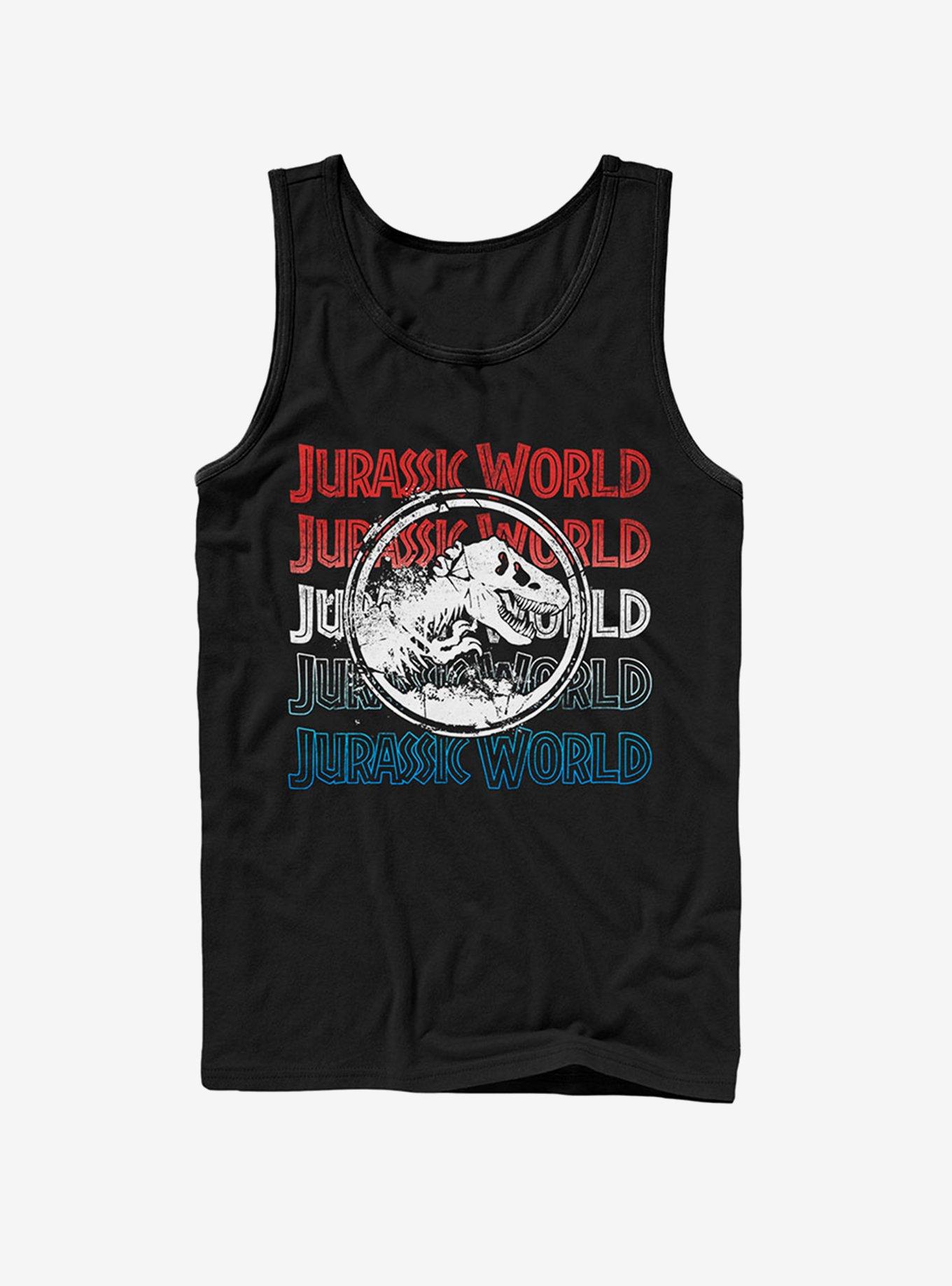 Jurassic World Fallen Kingdom 4th of July Logo Tank, BLACK, hi-res