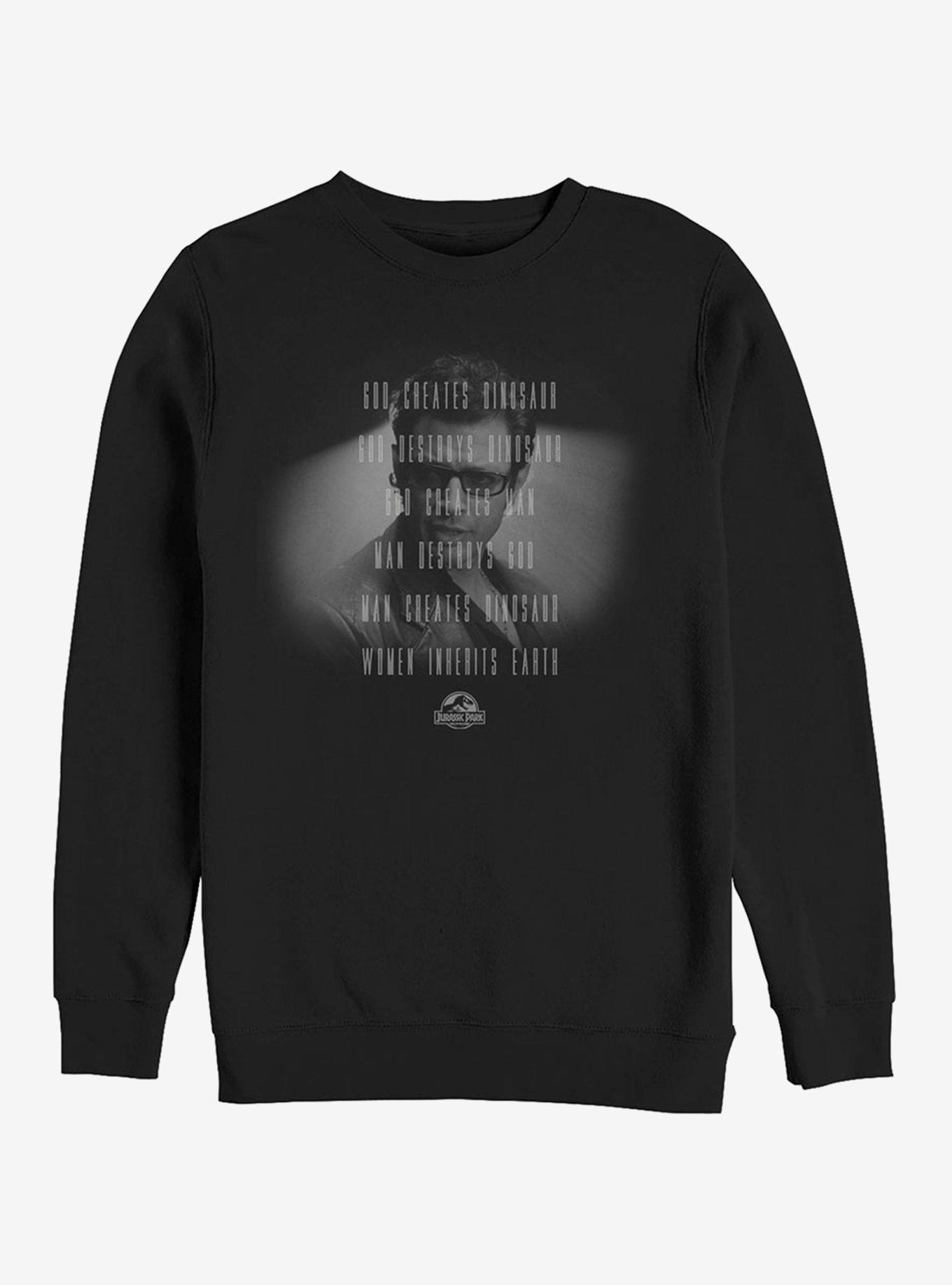 Dr. Malcolm Man Creates Dinosaur Sweatshirt - BLACK | Hot Topic