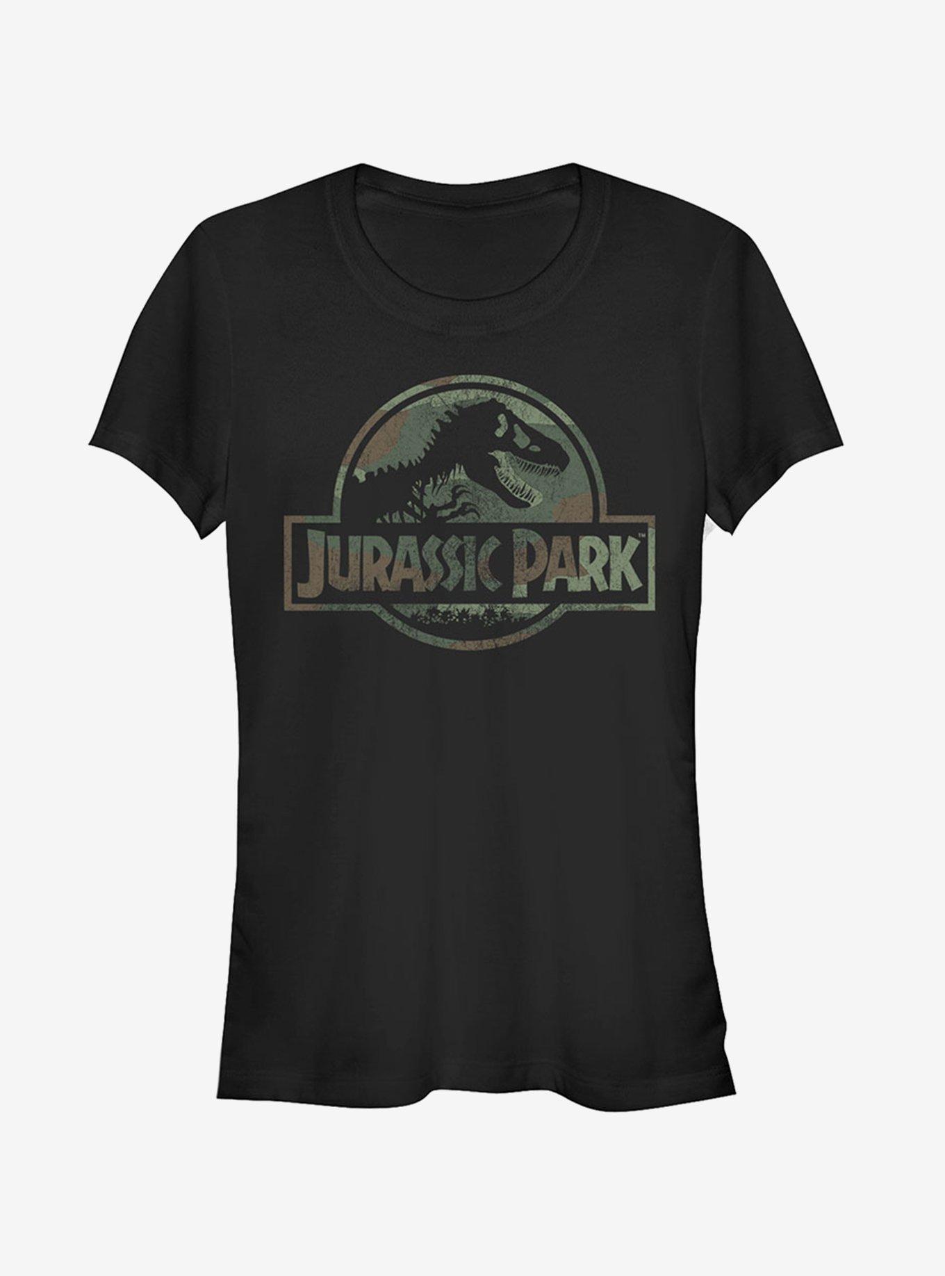 Dark Camo Logo Girls T-Shirt, BLACK, hi-res