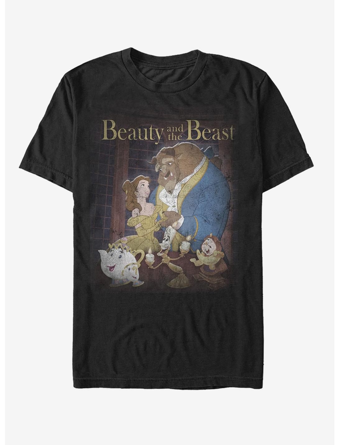 Disney Beauty And The Beast Movie Poster T-Shirt, BLACK, hi-res