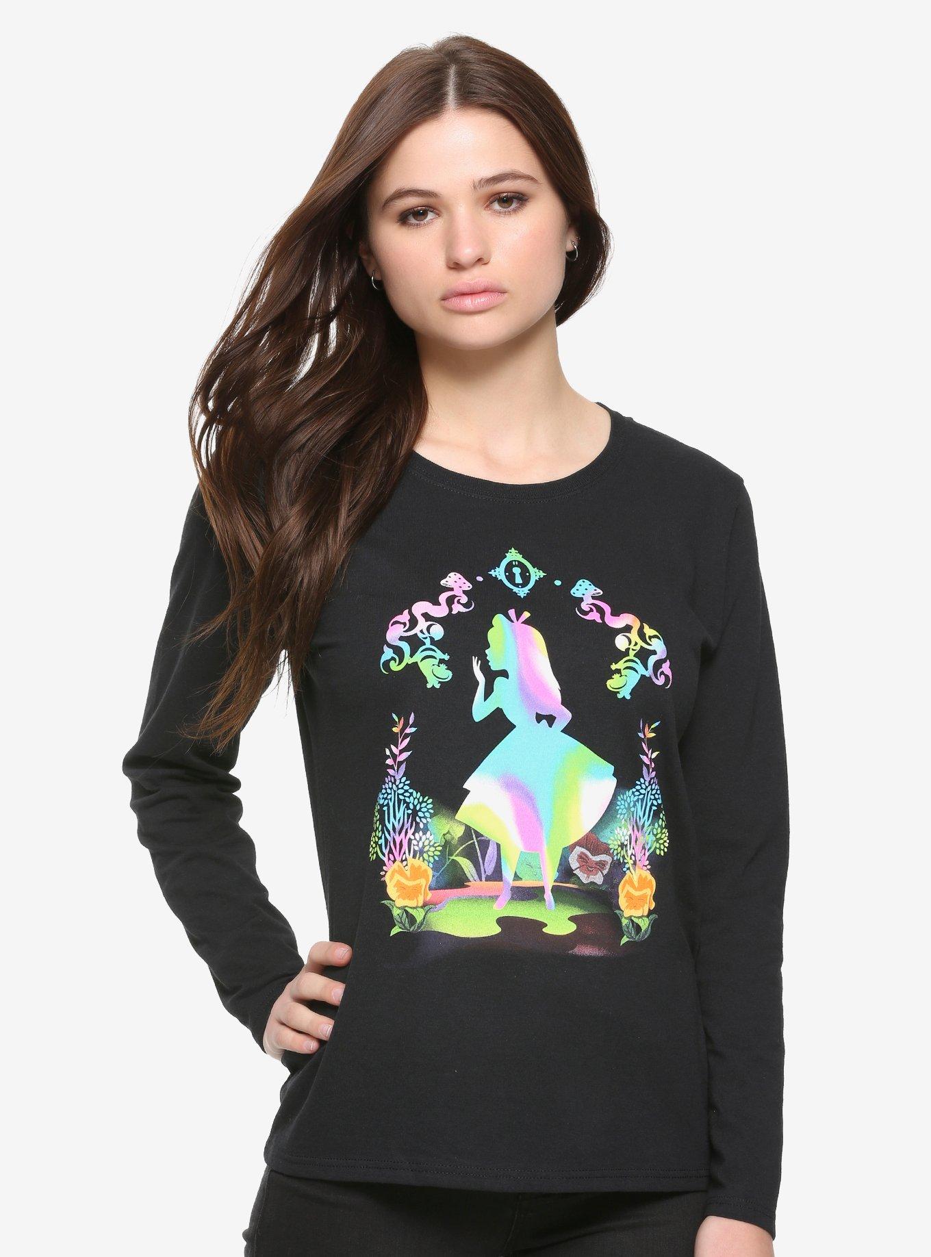 Disney Alice In Wonderland Rainbow Silhouette Girls Long-Sleeve T-Shirt, MULTI, hi-res