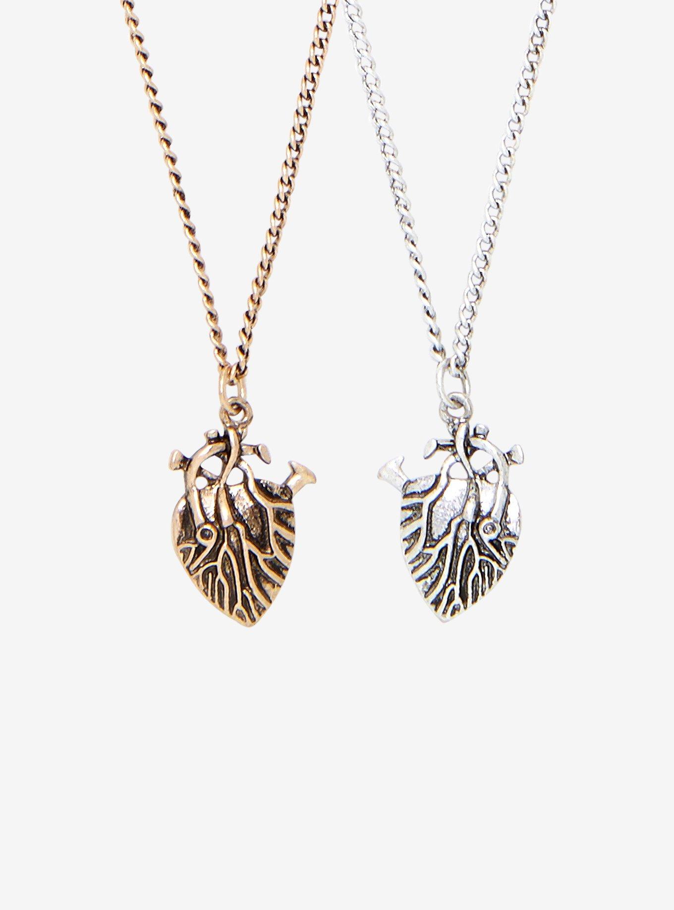 Realistic Heart Anatomy Best Friends Necklace Set, , hi-res