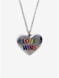 Love Wins Rainbow Dainty Heart Pendant Necklace, , hi-res