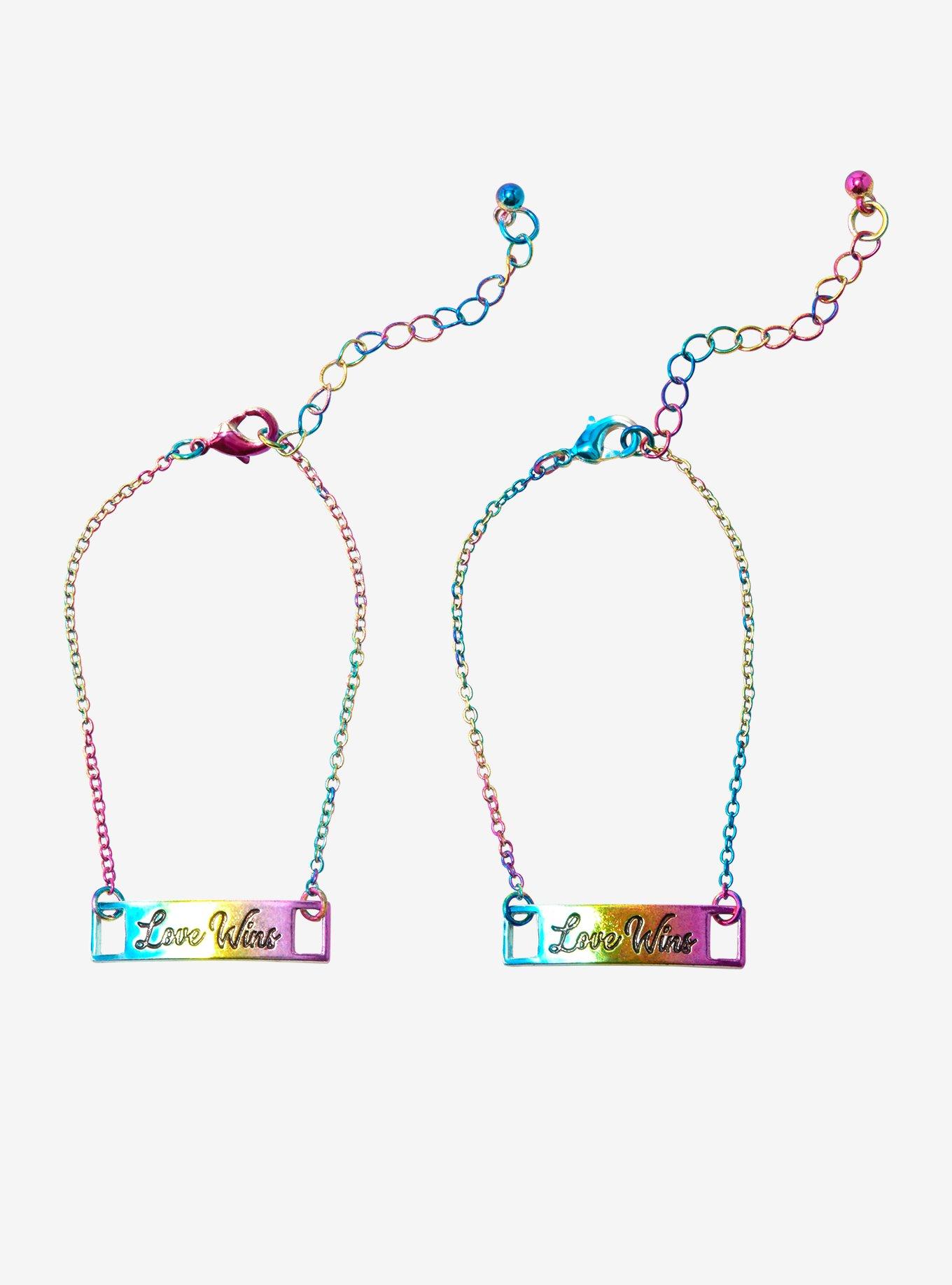 Love Wins Rainbow Best Friend Bracelet Set, , hi-res