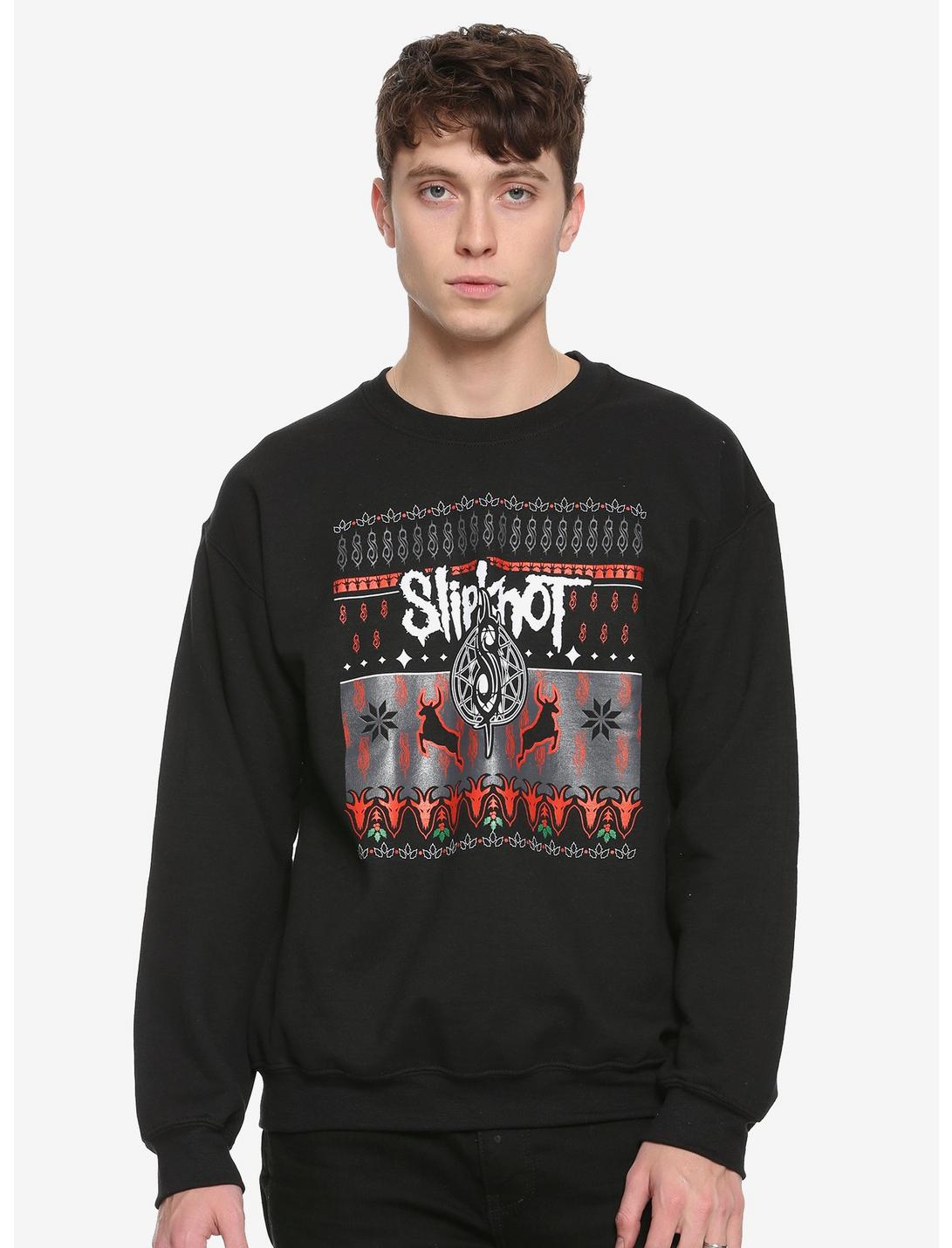 Slipknot Holiday Sweatshirt, RED, hi-res