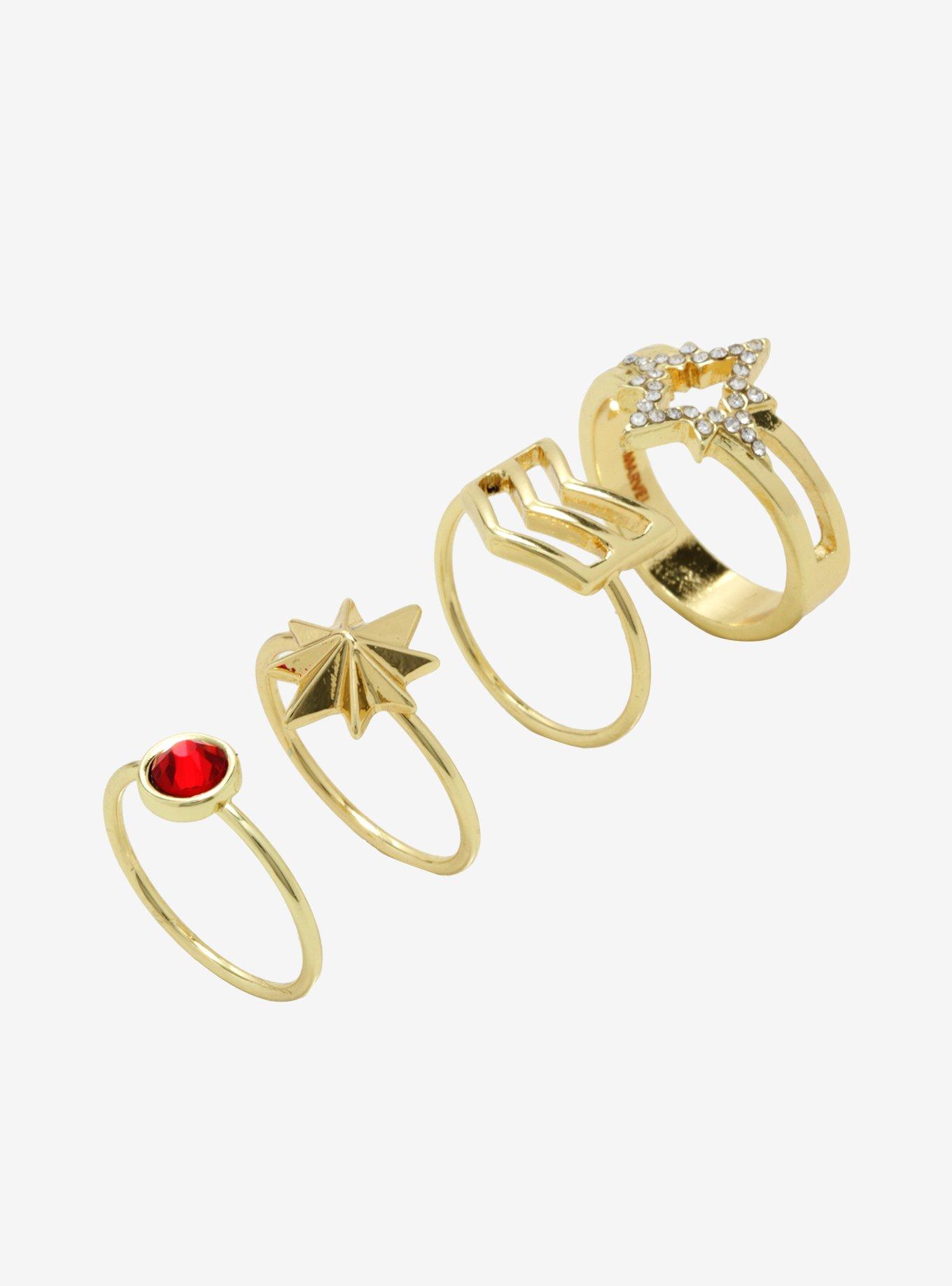 Marvel Captain Marvel Stackable Ring Set, , hi-res