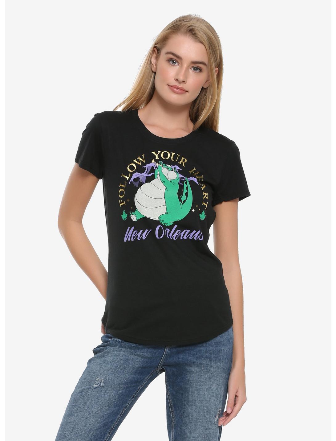 Disney The Princess & The Frog Follow Your Heart Womens T-Shirt - BoxLunch Exclusive, BLACK, hi-res