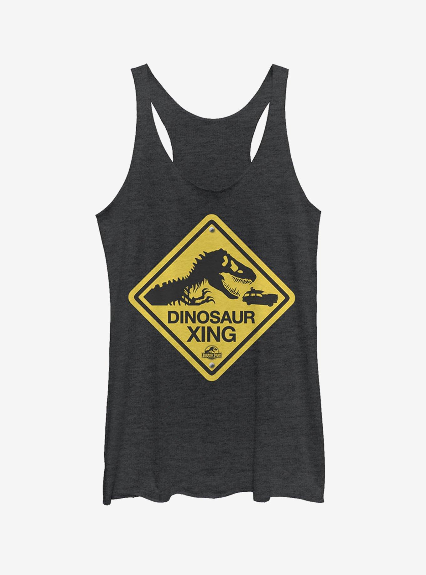 Dinosaur Crossing Sign Girls Tank, , hi-res