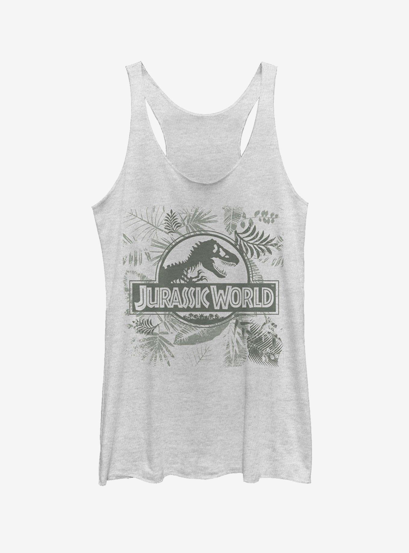 Fern Leaf Logo Girls Tank, WHITE HTR, hi-res