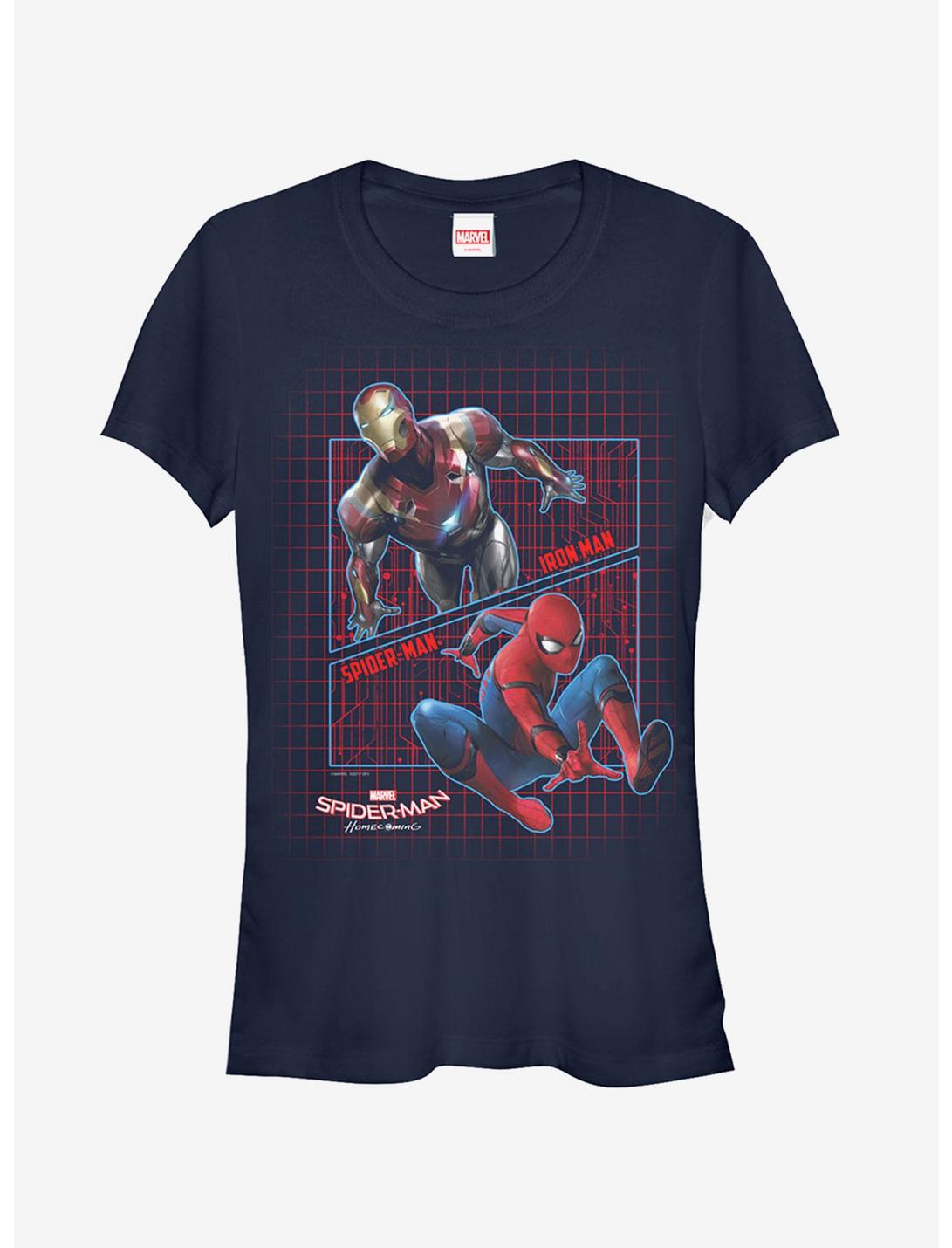 Marvel Spider-Man Homecoming Partner Grid Girls T-Shirt, NAVY, hi-res
