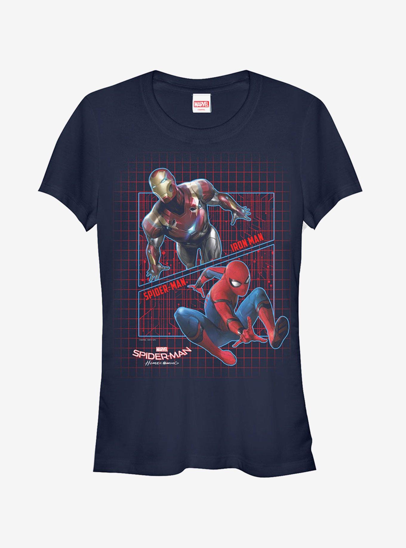 Marvel Spider-Man Homecoming Partner Grid Girls T-Shirt, NAVY, hi-res