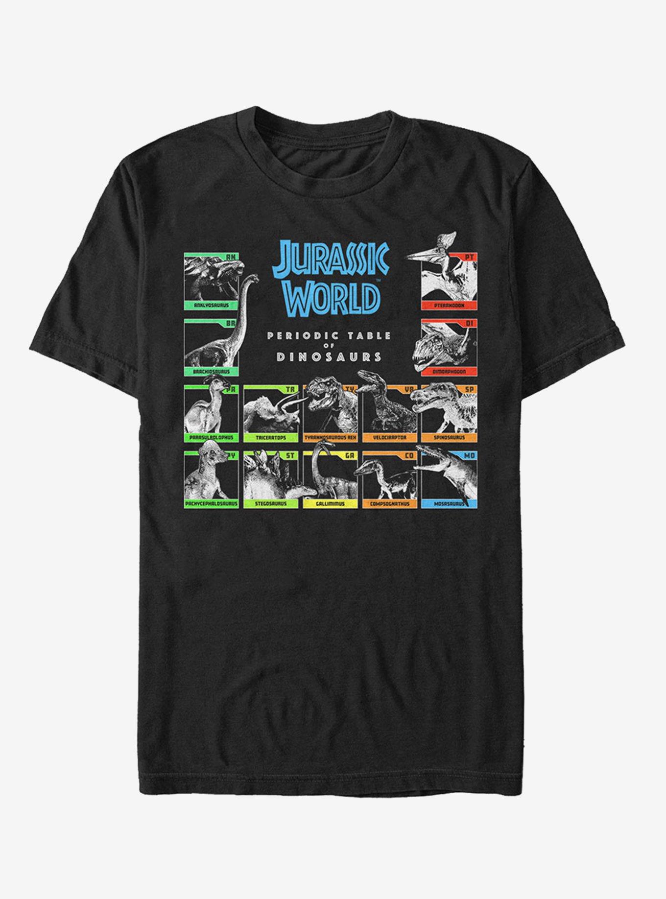 Periodic Table of Dinosaurs T-Shirt, BLACK, hi-res