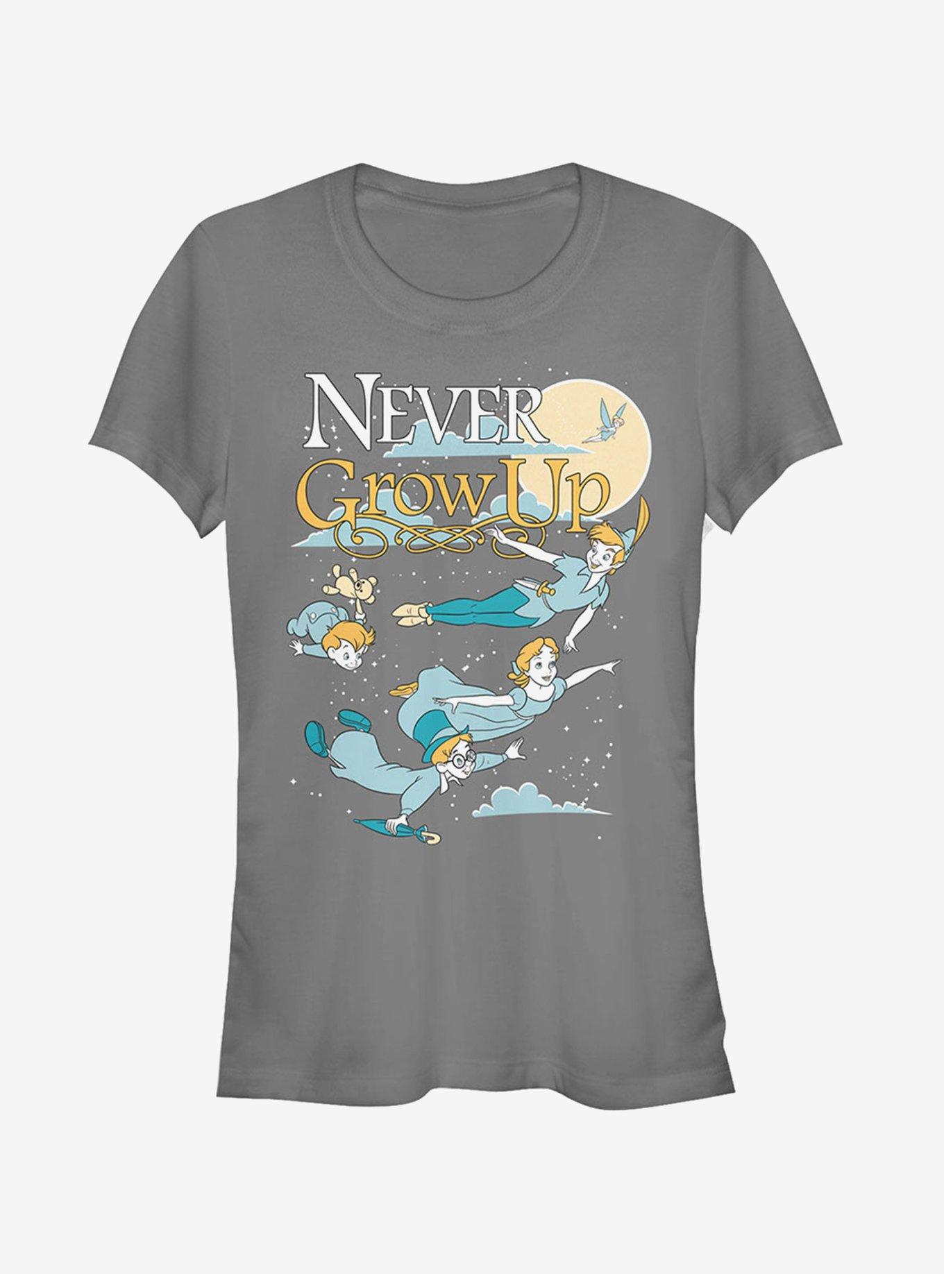 Disney Never Grow Up Girls T-Shirt, CHARCOAL, hi-res