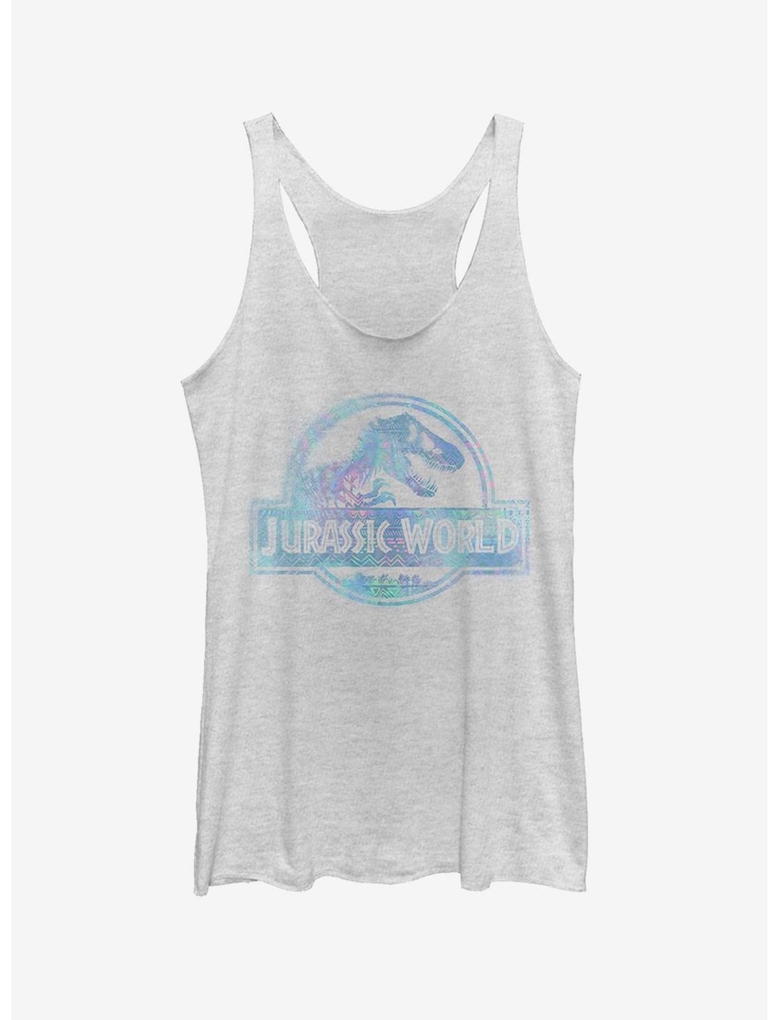 Jurassic World Fallen Kingdom Water Ripple Logo Girls Tank, WHITE HTR, hi-res