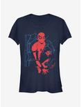 Marvel Spider-Man Homecoming Messy Web Girls T-Shirt, NAVY, hi-res