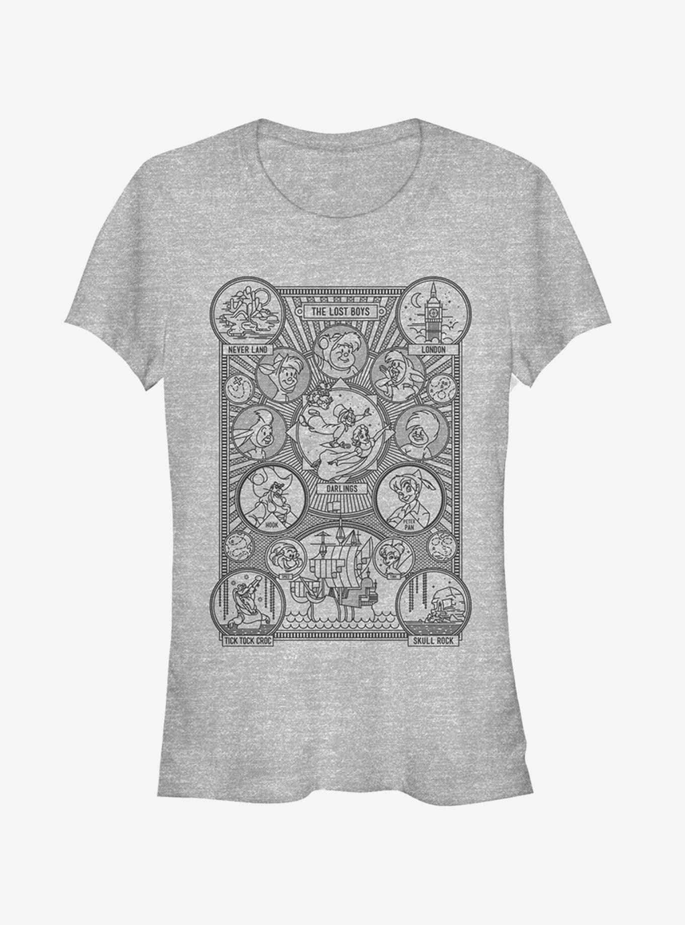 Disney Peter Pan Character Map Girls T-Shirt, , hi-res