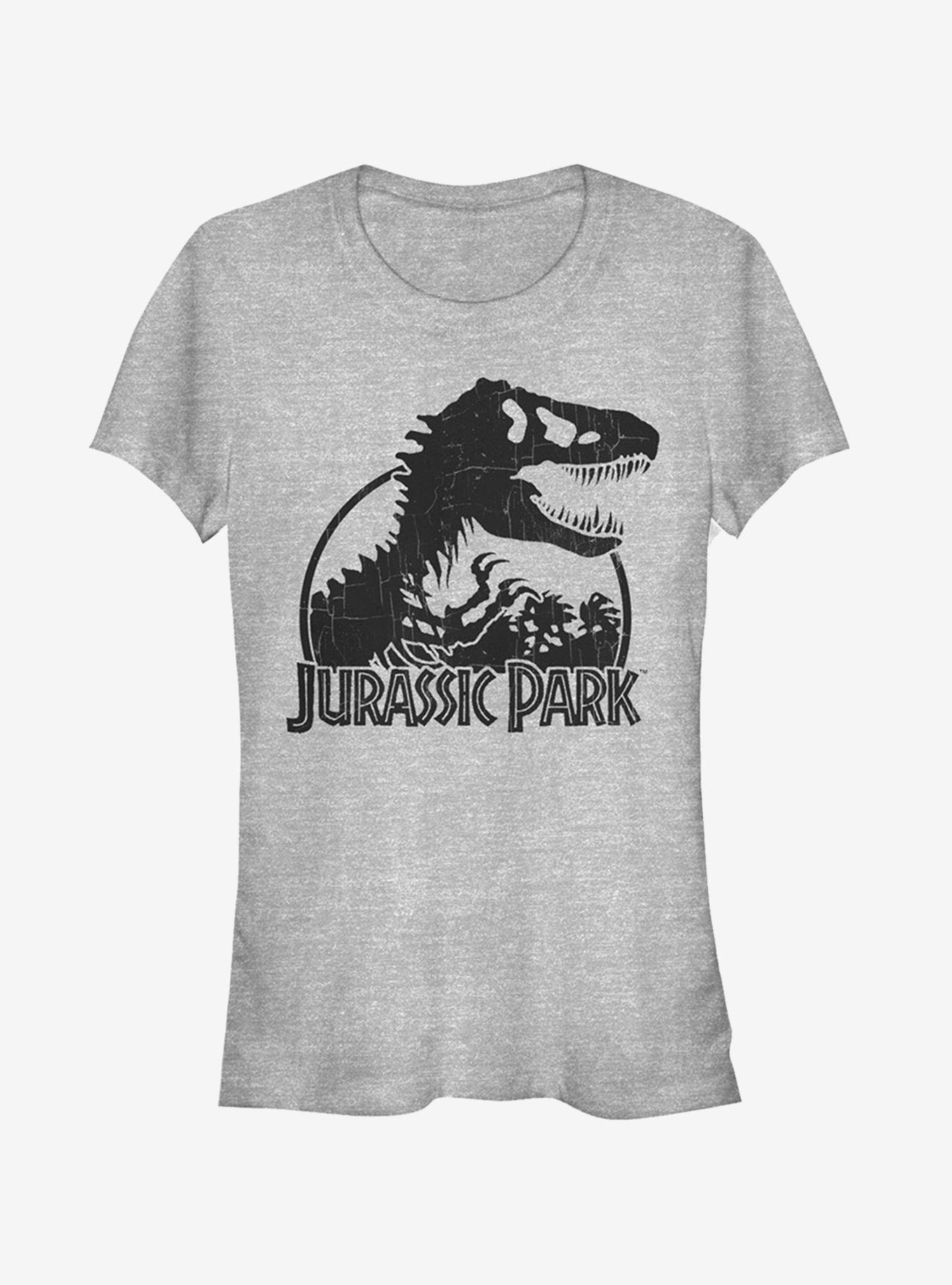 Dino Skeleton Silhouette Logo Girls T-Shirt - BLACK | Hot Topic