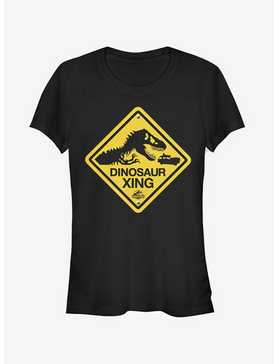 Dinosaur Crossing Sign Girls T-Shirt, , hi-res
