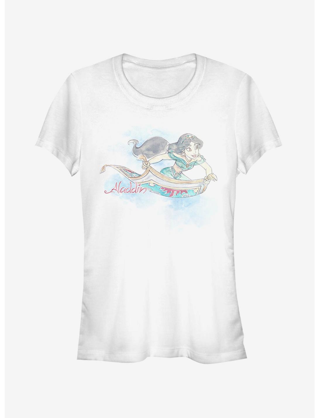 Disney Aladdin Jasmine Watercolor Carpet Ride Girls T-Shirt, WHITE, hi-res
