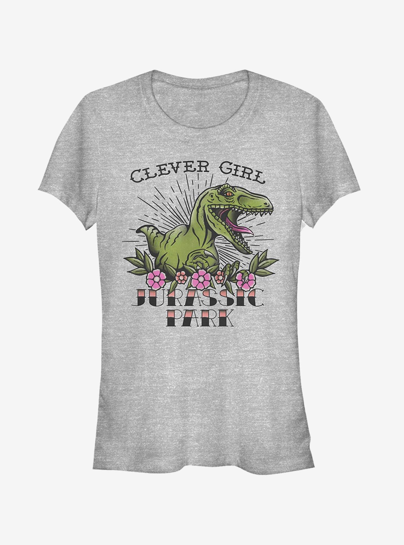 Jurassic Park Clever Girl Tattoo Girls T-Shirt, ATH HTR, hi-res