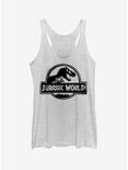 Jurassic World Fallen Kingdom Spray Paint Print Logo Girls Tank, WHITE HTR, hi-res