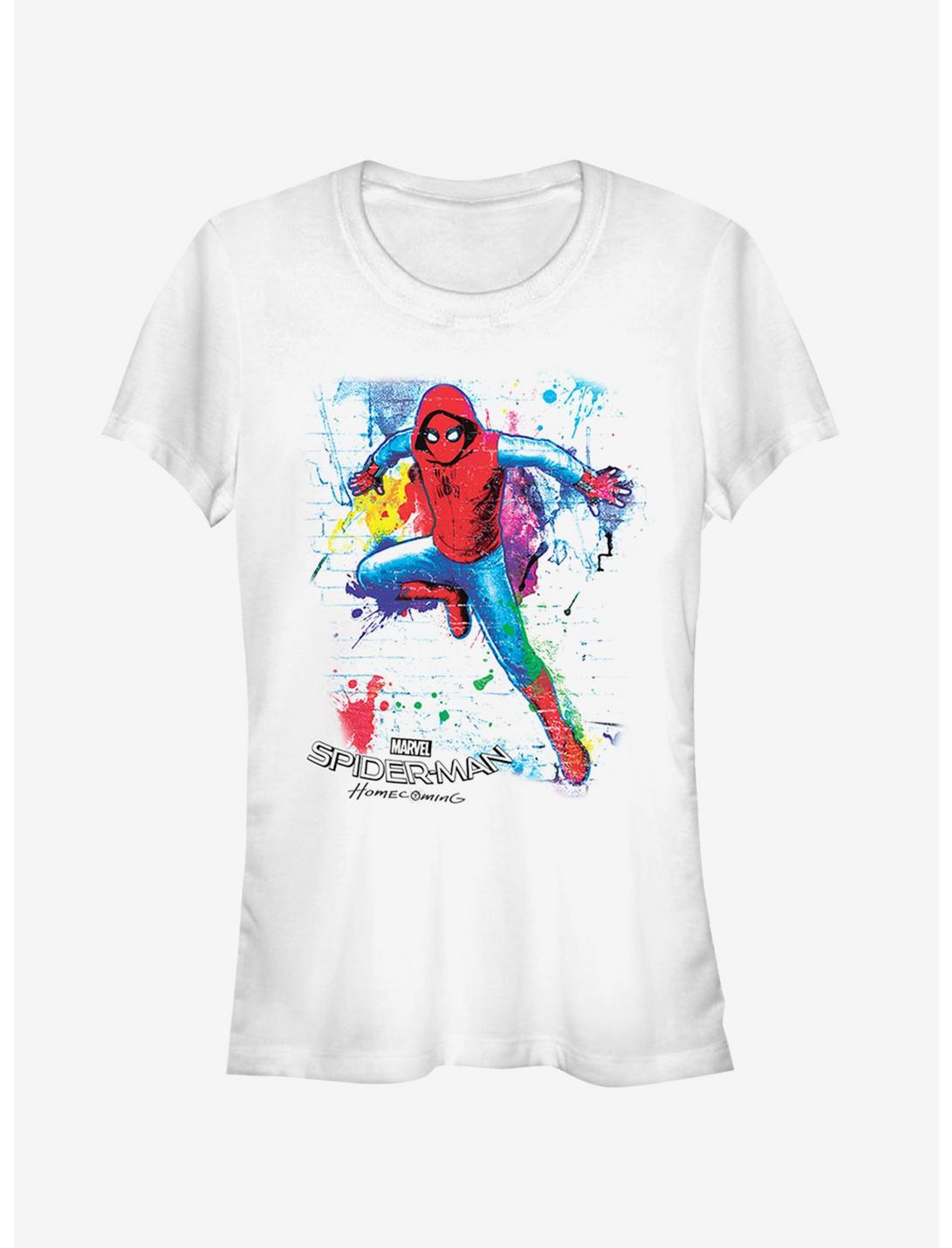 Marvel Spider-Man Homecoming Paint Splatter Girls T-Shirt, WHITE, hi-res