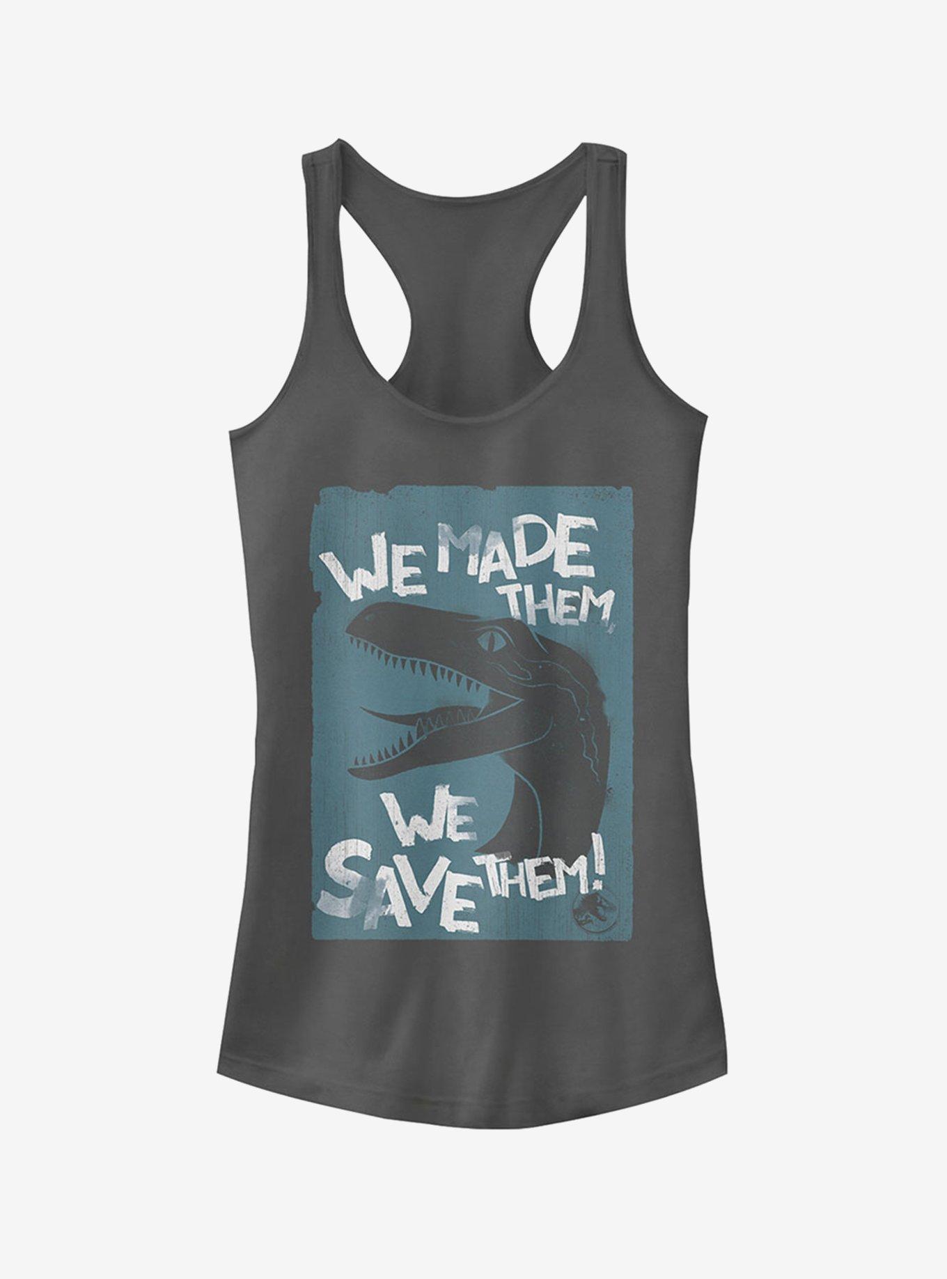 Jurassic World Fallen Kingdom We Save Them Girls Tank, CHARCOAL, hi-res