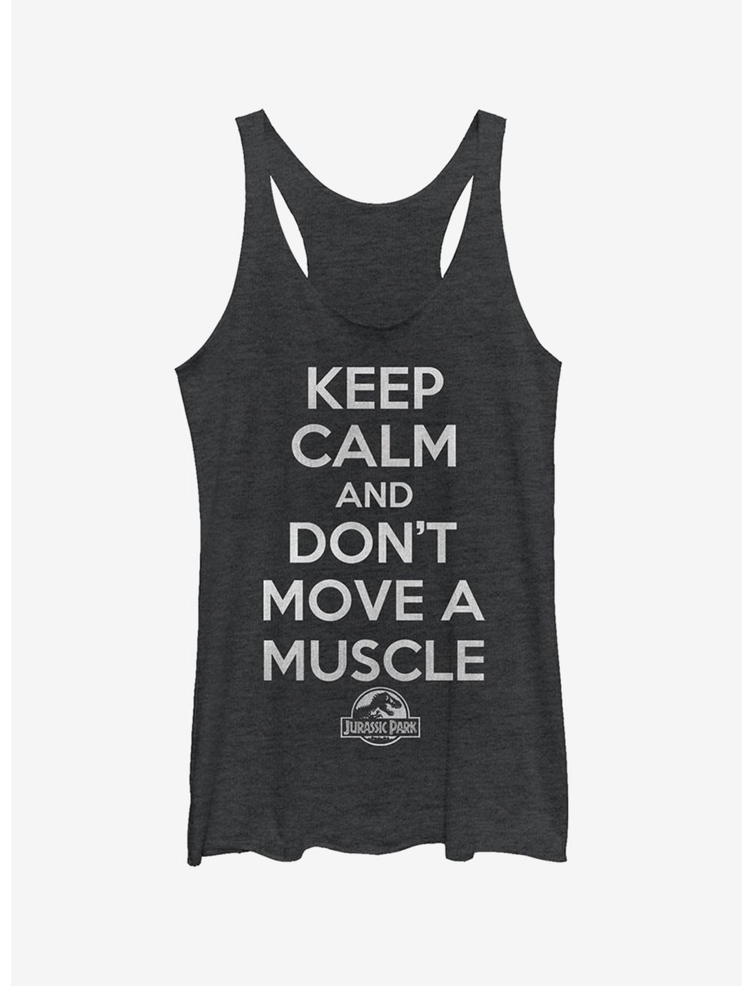 Keep Calm and Don't Move a Muscle Girls Tank, BLK HTR, hi-res