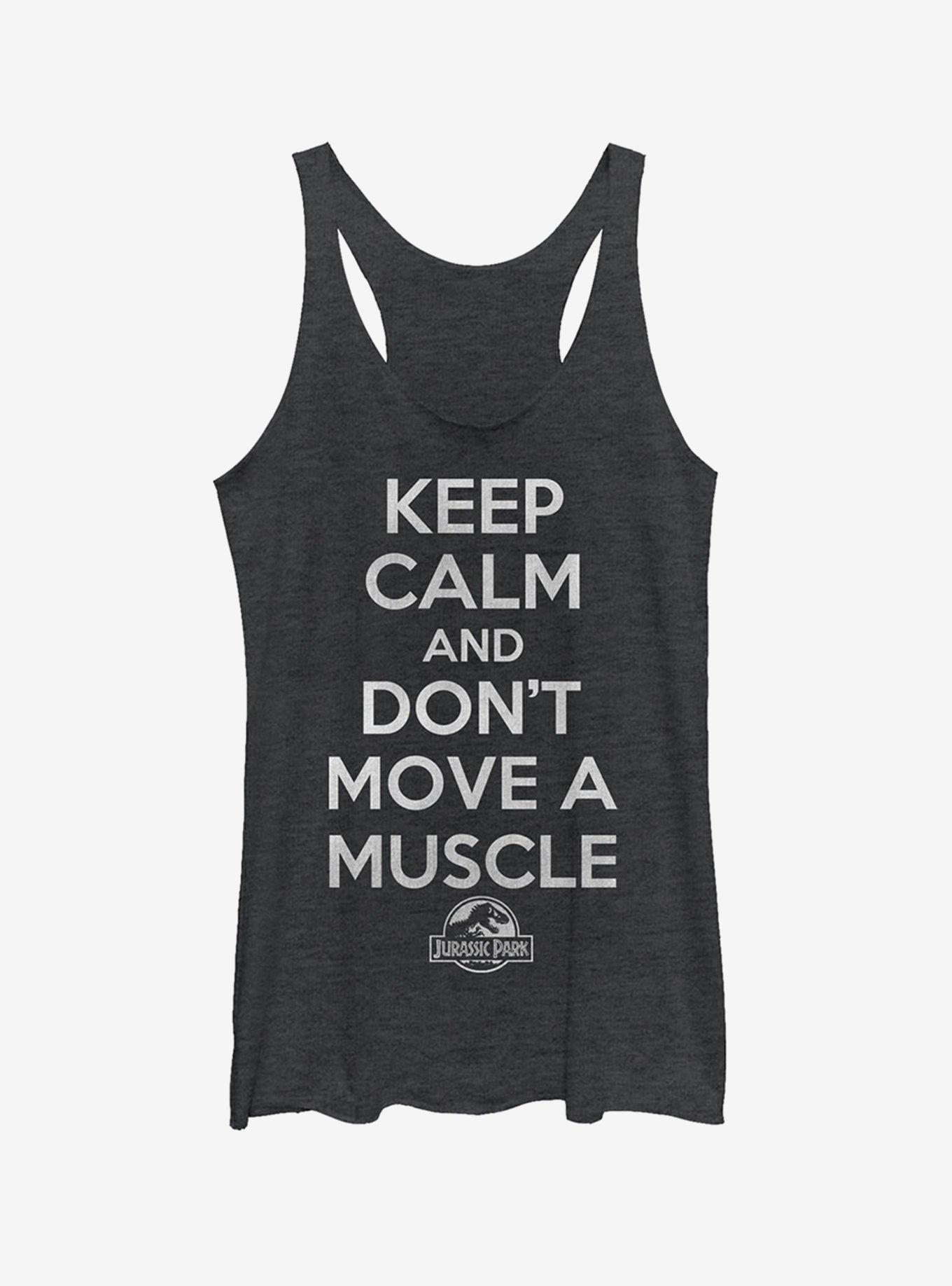 Keep Calm and Don't Move a Muscle Girls Tank, BLK HTR, hi-res