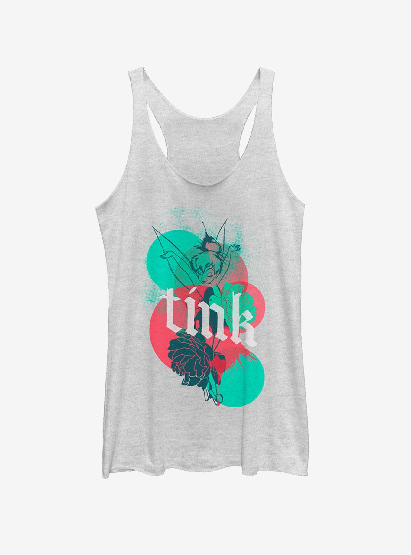 Disney Tinker Bell Modern Girls Tank, WHITE HTR, hi-res