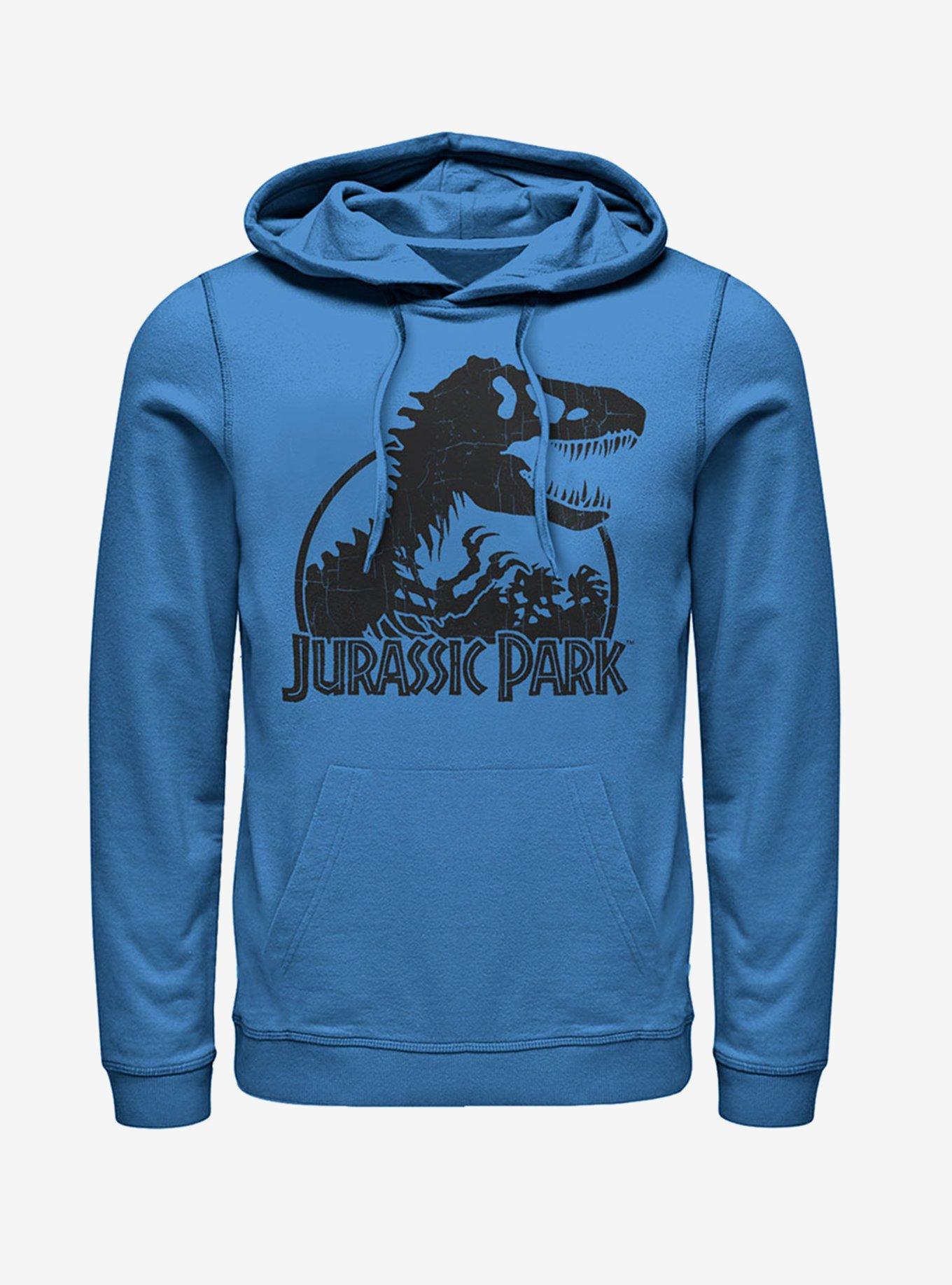 Dino Skeleton Silhouette Logo Hoodie, ROYAL, hi-res