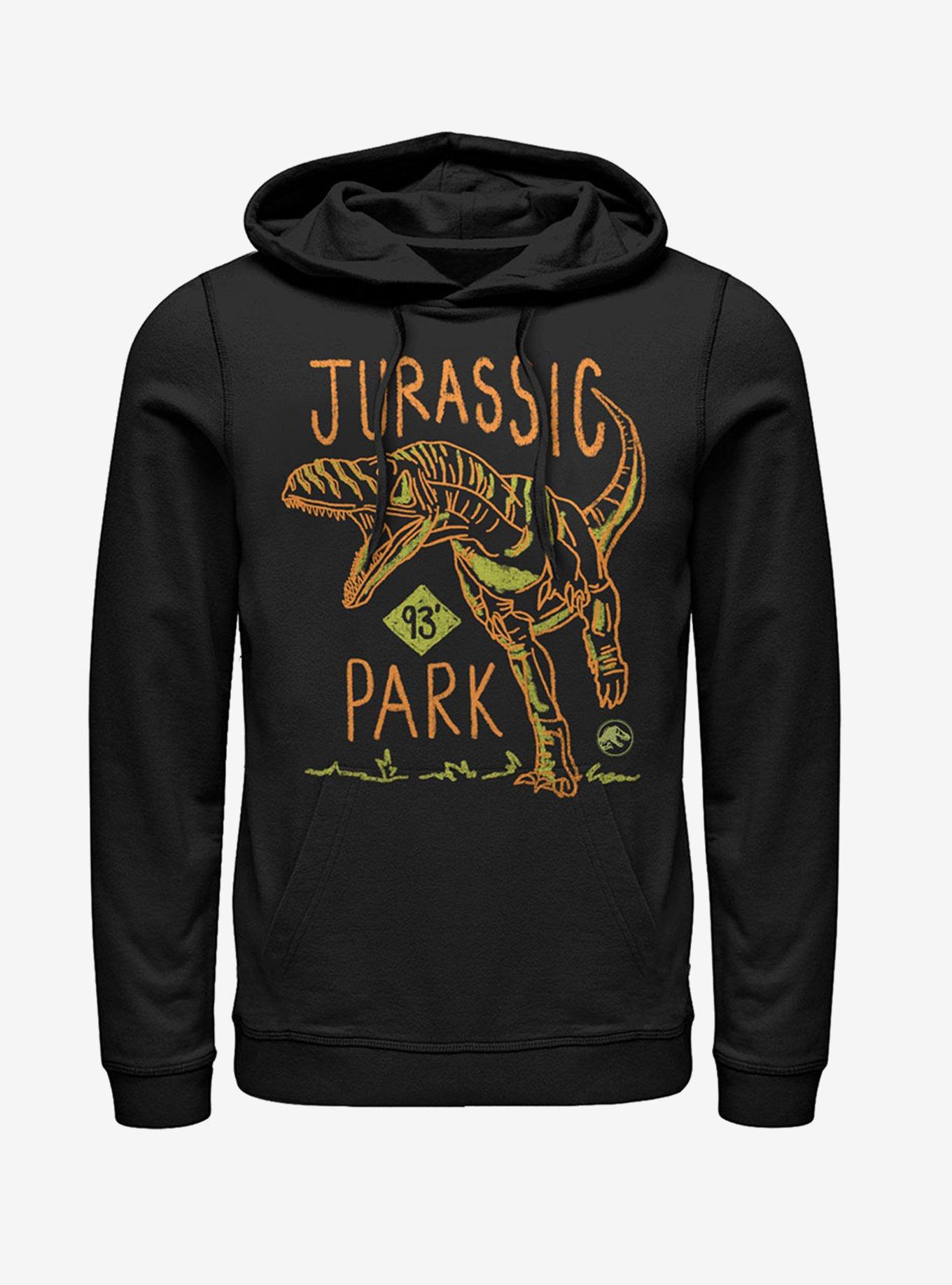 T. Rex Crayon Print Hoodie, BLACK, hi-res