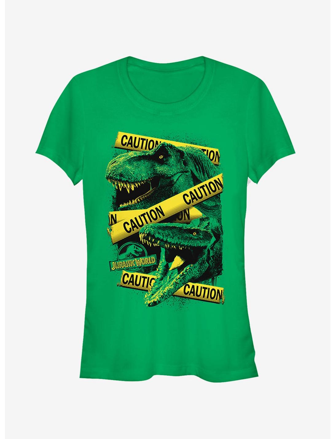 Jurassic World Fallen Kingdom Caution Tape Girls T-Shirt, KELLY, hi-res