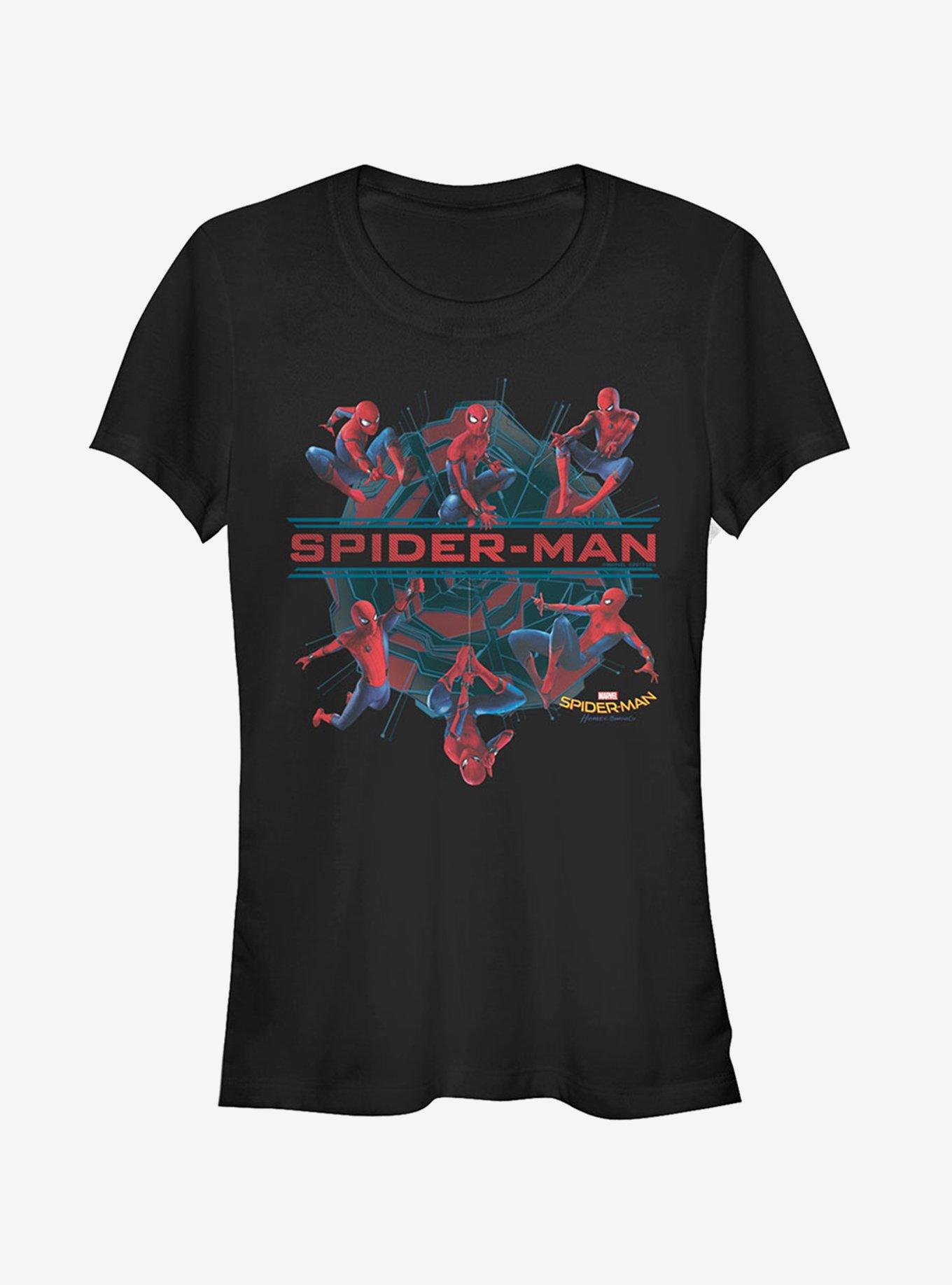 Marvel Spider-Man Homecoming Poses Girls T-Shirt, BLACK, hi-res