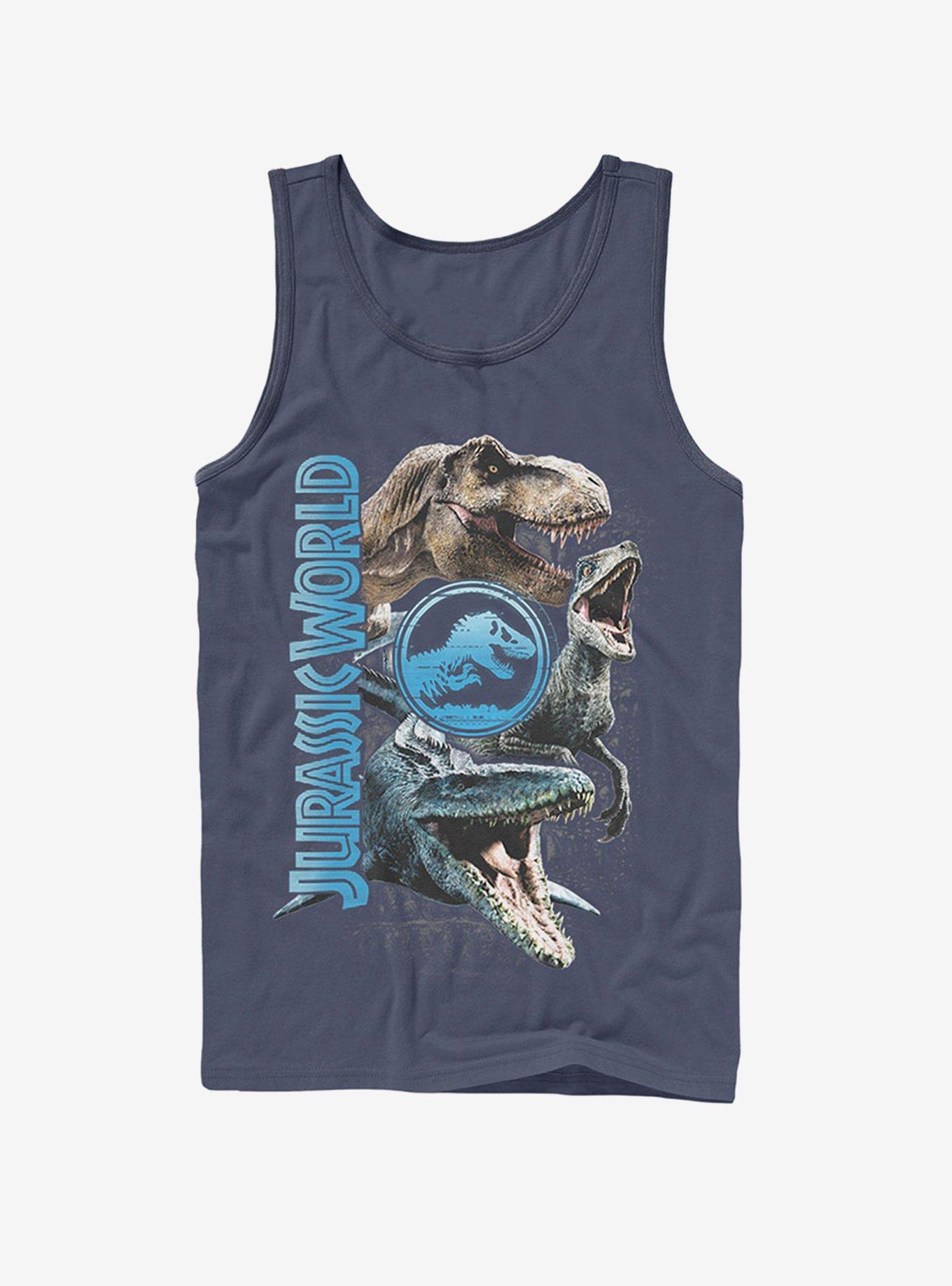 Jurassic World Fallen Kingdom Dinosaur Montage Tank, NAVY, hi-res