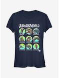 Jurassic World Fallen Kingdom Dino All Stars Girls T-Shirt, NAVY, hi-res