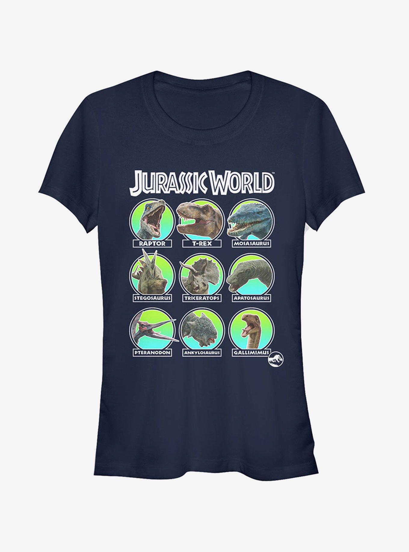 Jurassic World Fallen Kingdom Dino All Stars Girls T-Shirt, NAVY, hi-res