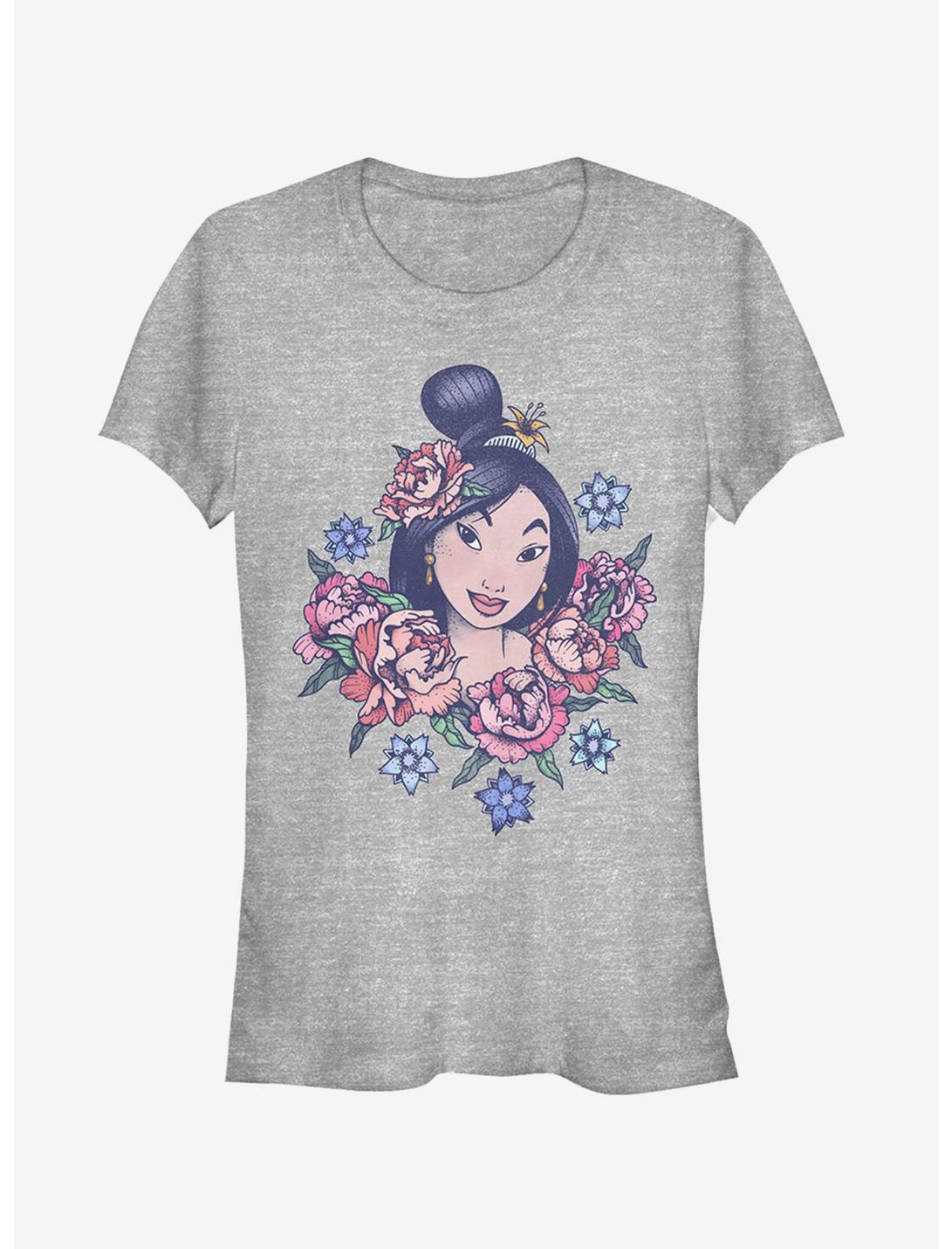 Disney Mulan Floral Portrait Girls T-Shirt, ATH HTR, hi-res