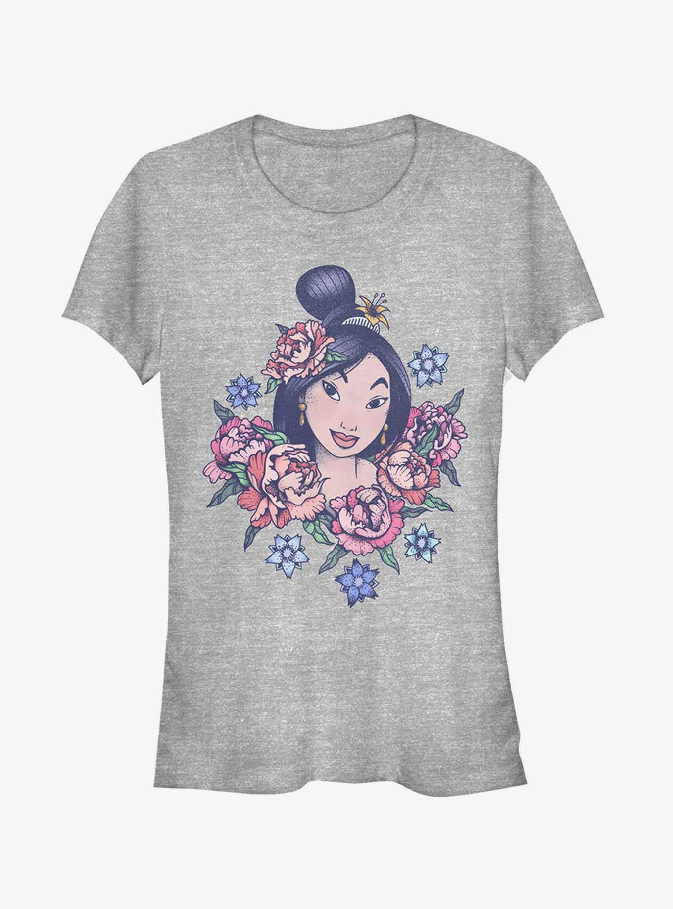 Disney Mulan Floral Portrait Girls T-Shirt, , hi-res