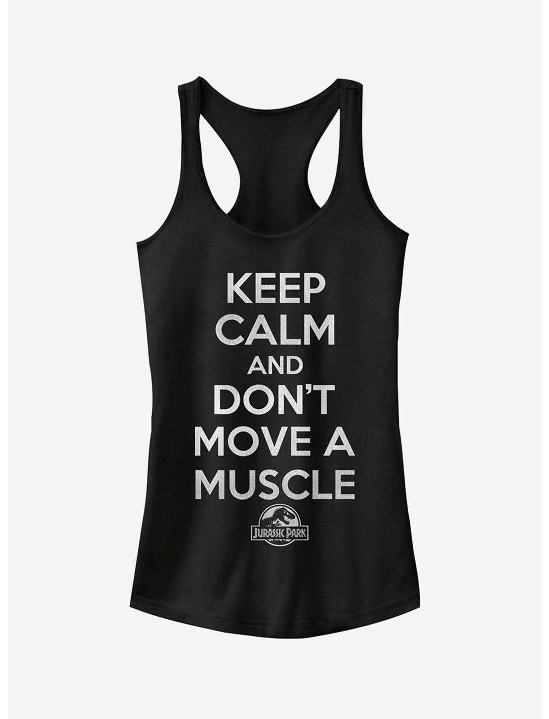 Keep Calm and Don't Move a Muscle Girls Tank, BLACK, hi-res
