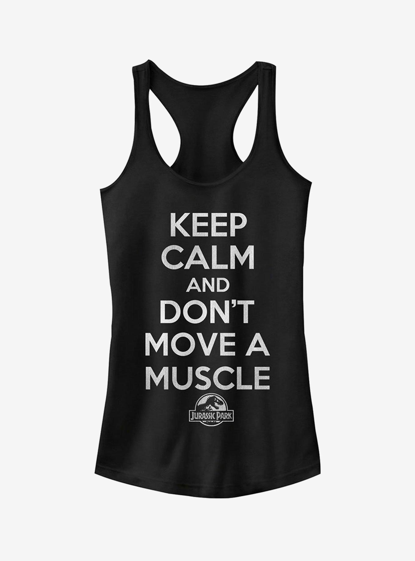 Keep Calm and Don't Move a Muscle Girls Tank, BLACK, hi-res