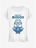 One in Minion Smile Girls T-Shirt, WHITE, hi-res