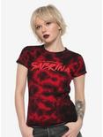 Chilling Adventures Of Sabrina Acid Wash Girls T-Shirt, RED, hi-res